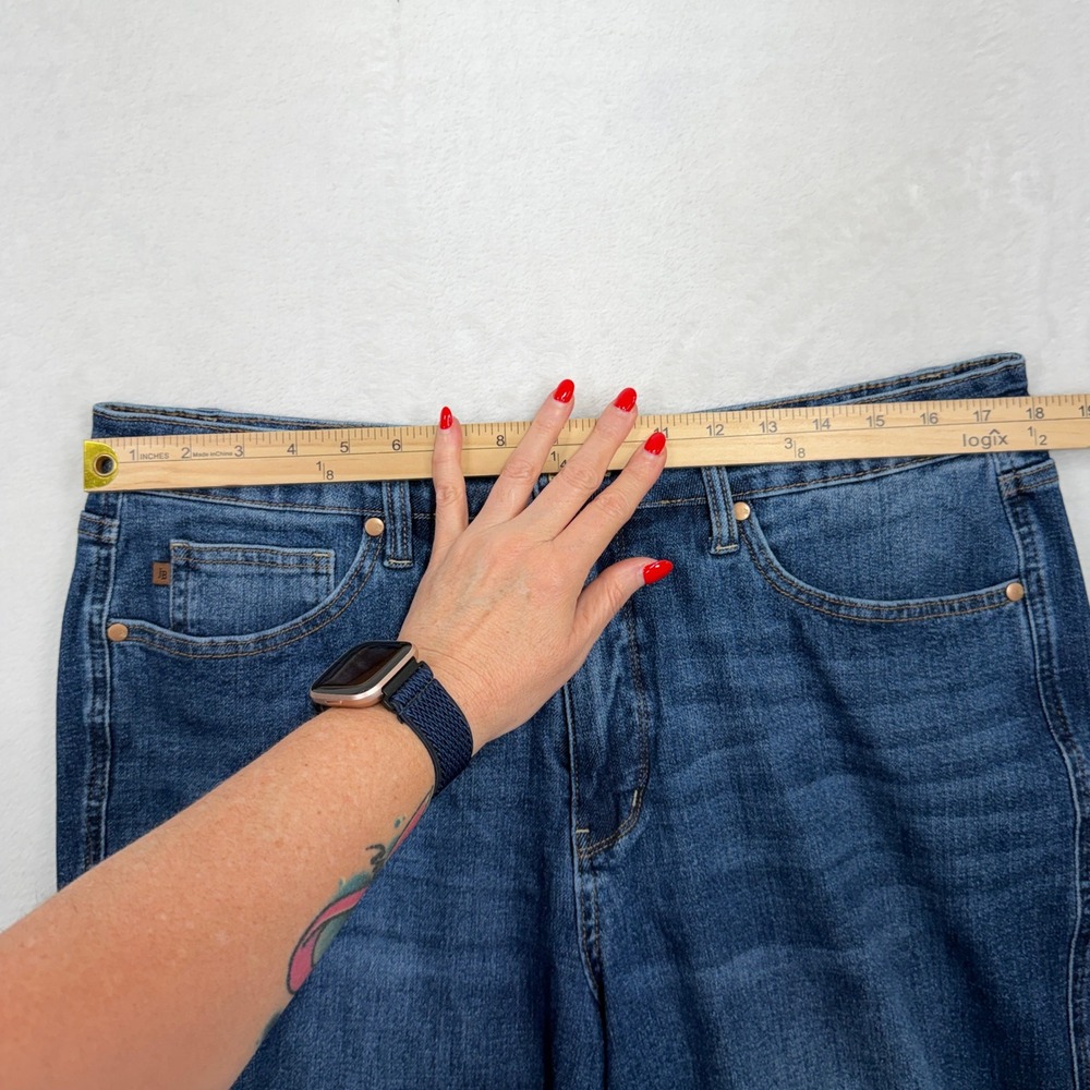 Judy Blue 20W Retro Wide Leg Jeans High Rise Medium Wash JB88847 DK-CO Stretch - Picture 12 of 16